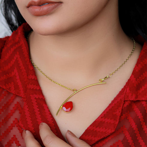 Red Stone Classic Pendent - The Earth Store - Fashion Accessories